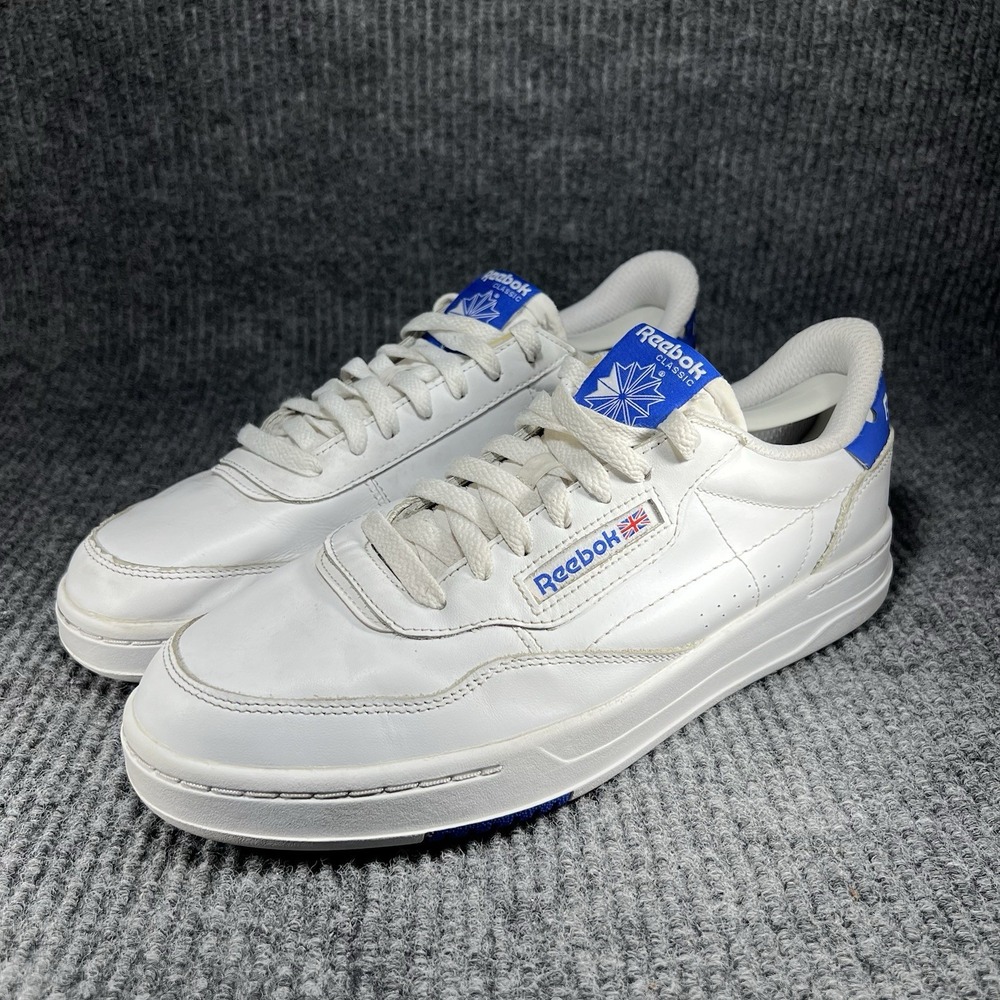 Reebok Classics Court‎ Peak Men's Size 10.5 Bright White Cobalt Shoes GW7557